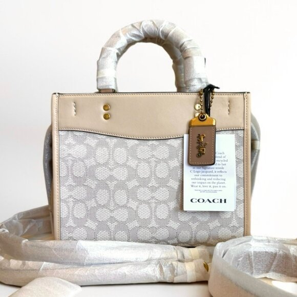 Coach Rogue Bag 25 In Signature Textile Jacquard With Gold Hardware - Picture 9 of 16